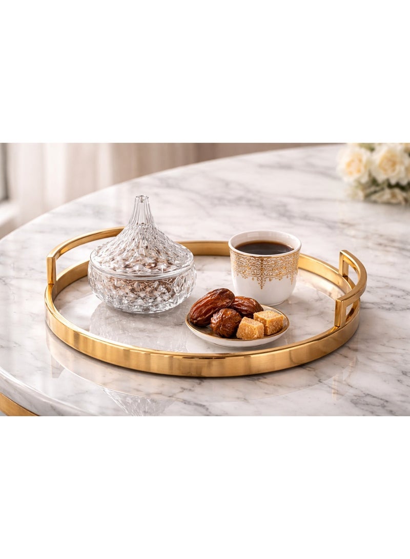Alhomaidhi Mini Clear Glass Date Set (8 x 8 cm) - 6 Pieces | Elegant Design for Hosting and Desserts - Image 1
